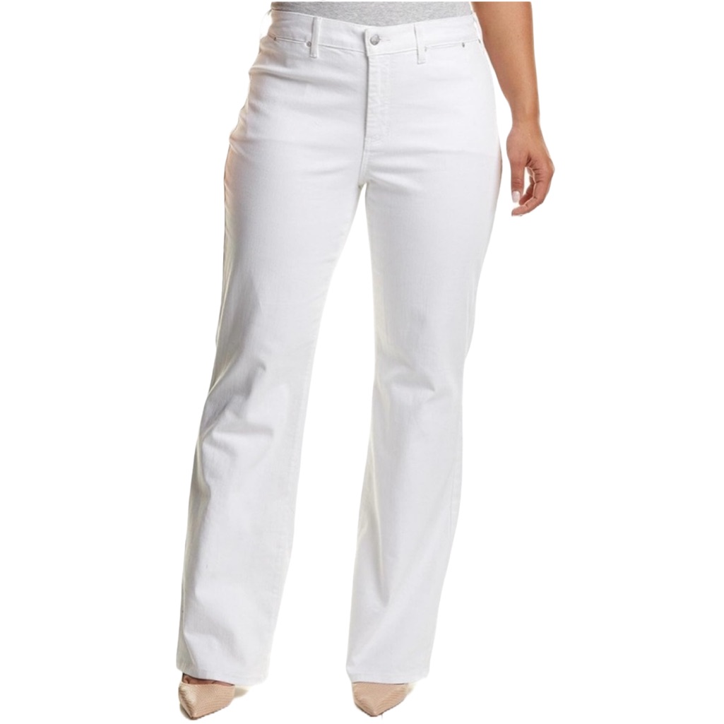 Nwt! Nydj Isabella Trouser Jeans, Optic White, Plus-Size 14w, Style #W77z1329